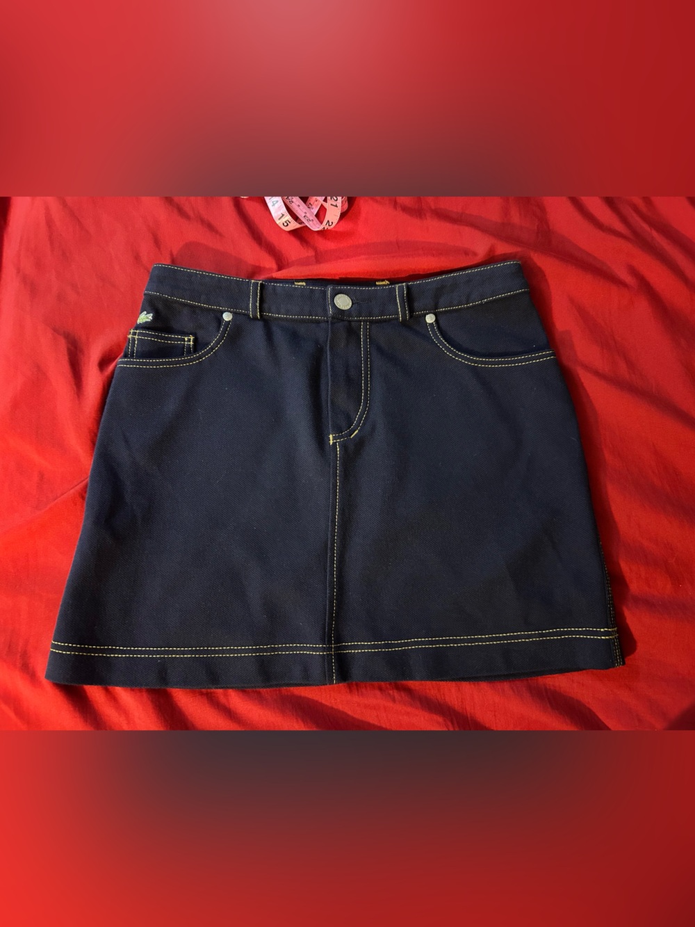 Lacoste Navy Blue Mini Skirt with Contrast Stitching